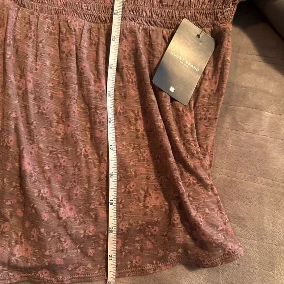 Lucky Brand new boho style Floral brown and Mauve Top - Picture 13 of 16